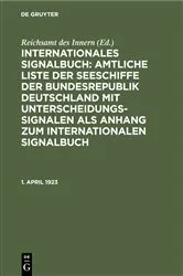Book cover of 1. April 1923 by Reichsamt des Innern