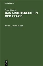 Book cover of 1. Halbjahr 1925 by Franz Goerrig