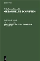 Book cover of 1 Hälfte. Einleitung zum Kawiwerk. Paralipomena by Albert Leitzmann