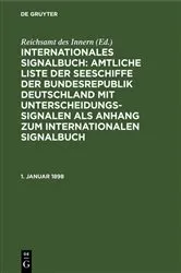 Book cover of 1. Januar 1898 by Reichsamt des Innern