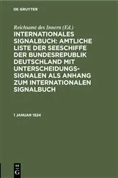 Book cover of 1 Januar 1924 by Reichsamt des Innern