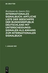 Book cover of 1. Januar 1931 by Reichsamt des Innern