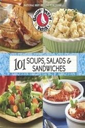 Book cover of 101 Soups, Salads & Sandwiches by Gooseberry Patch