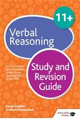 Book cover of 11+ Verbal Reasoning Study and Revision Guide by Andrew Hammond