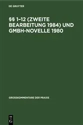 Book cover of §§ 1–12 (Zweite Bearbeitung 1984) und GmbH-Novelle 1980 (7th ed.) by Unknown