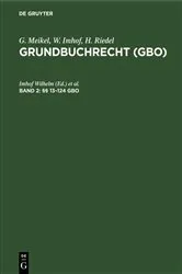Book cover of §§ 13–124 GBO (5th ed.) by Imhof Wilhelm