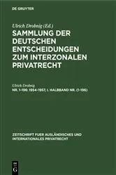 Book cover of 1954–1957, I. Halbband Nr. (1–196) by Ulrich Drobnig