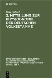 Book cover of 2. Mitteilung zur Physiognomik der deutschen Volksstämme by Willy Hellpach