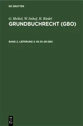 Book cover of §§ 20–28 GBO (6th ed.) by G. Meikel