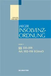 Book cover of §§ 335-359; Art. 102-110 EGInsO by Unknown