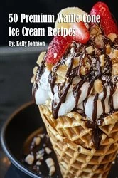 Book cover of 50 Premium Waffle Cone Ice Cream Recipes by Kelly Johnson