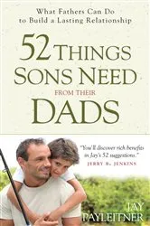 Book cover of 52 Things Sons Need from Their Dads by Jay Payleitner