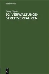 Book cover of 92. Verwaltungsstreitverfahren by Unknown