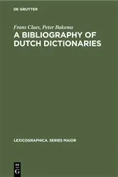 Book cover of A Bibliography of Dutch Dictionaries by Unknown