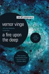 Book cover of A Fire Upon The Deep by Vernor Vinge