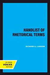 Book cover of A Handlist of Rhetorical Terms (2nd ed.) by Richard A. Lanham