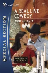 Book cover of A Real Live Cowboy by Judy Duarte