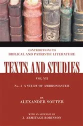 Book cover of A Study of Ambrosiaster by Alexander Souter