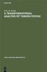 Book cover of A transformational analysis of Turkish syntax by Robert H. Meskill