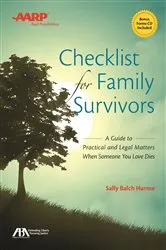 Book cover of ABA/AARP Checklist for Family Survivors by Sally Balch Hurme