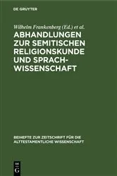 Book cover of Abhandlungen zur semitischen Religionskunde und Sprachwissenschaft by Wilhelm Frankenberg