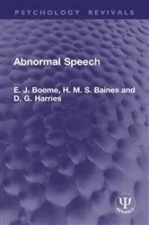 Book cover of Abnormal Speech by E. J. Boome