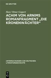 Book cover of Achim von Arnims Romanfragment 