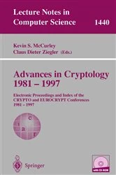 Book cover of Advances in Cryptology 1981 - 1997 by Kevin S. McCurley