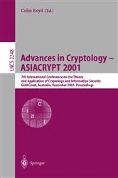 Book cover of Advances in Cryptology — ASIACRYPT 2001 by Colin Boyd