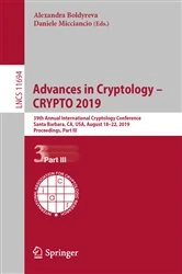 Book cover of Advances in Cryptology – CRYPTO 2019 by Alexandra Boldyreva