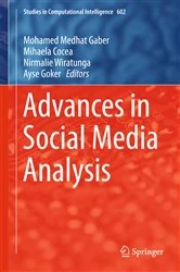 Book cover of Advances in Social Media Analysis by Mohamed Medhat Gaber