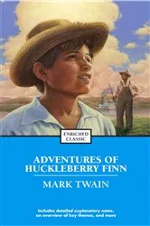 Book cover of Adventures of Huckleberry Finn by Mark Twain
