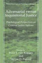 Book cover of Adversarial versus Inquisitorial Justice by Peter J. van Koppen