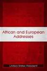 Book cover of African and European Addresses by United States President