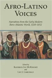Book cover of Afro-Latino Voices by Kathryn Joy McKnight