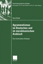 Book cover of Agrammatismus im Deutschen und im marokkanischen Arabisch by Said Sahel