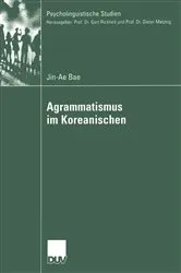 Book cover of Agrammatismus im Koreanischen by Unknown