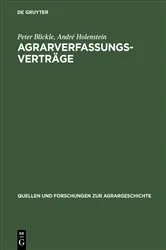 Book cover of Agrarverfassungsverträge by Peter Blickle