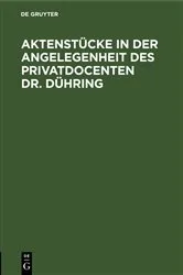 Book cover of Aktenstücke in der Angelegenheit des Privatdocenten Dr. Dühring by Unknown