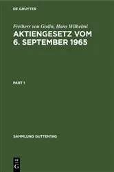 Book cover of Aktiengesetz vom 6. September 1965 (4th ed.) by Freiherr von Godin