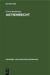 Book cover of Aktienrecht by Erich Brodmann