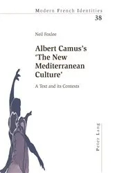 Book cover of Albert Camus’s ‘The New Mediterranean Culture’ by Peter Collier