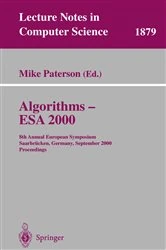 Book cover of Algorithms - ESA 2000 by Mike Paterson
