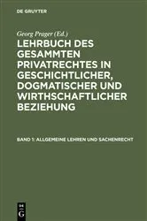 Book cover of Allgemeine Lehren und Sachenrecht by Unknown