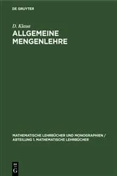 Book cover of Allgemeine Mengenlehre by D. Klaua