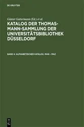 Book cover of Alphabetischer Katalog. Man – Maz by Günter Gattermann