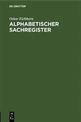 Book cover of Alphabetischer Sachregister by Oskar Eichhorn
