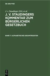 Book cover of Alphabetisches Gesamtregister (9th ed.) by J. v. Staudinger
