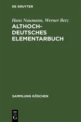 Book cover of Althochdeutsches Elementarbuch (4th ed.) by Hans Naumann