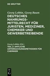 Book cover of Amtliche Untersuchungsmethoden für Chemiker by Unknown